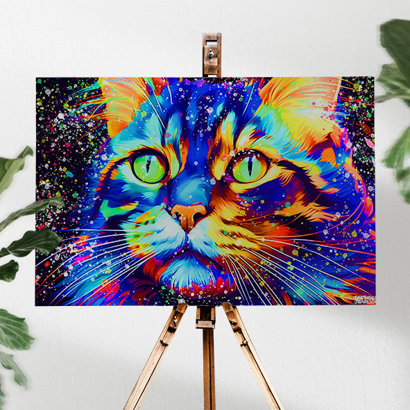 CAT FACE IN RICH COLORS