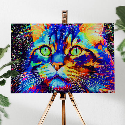 CAT FACE IN RICH COLORS