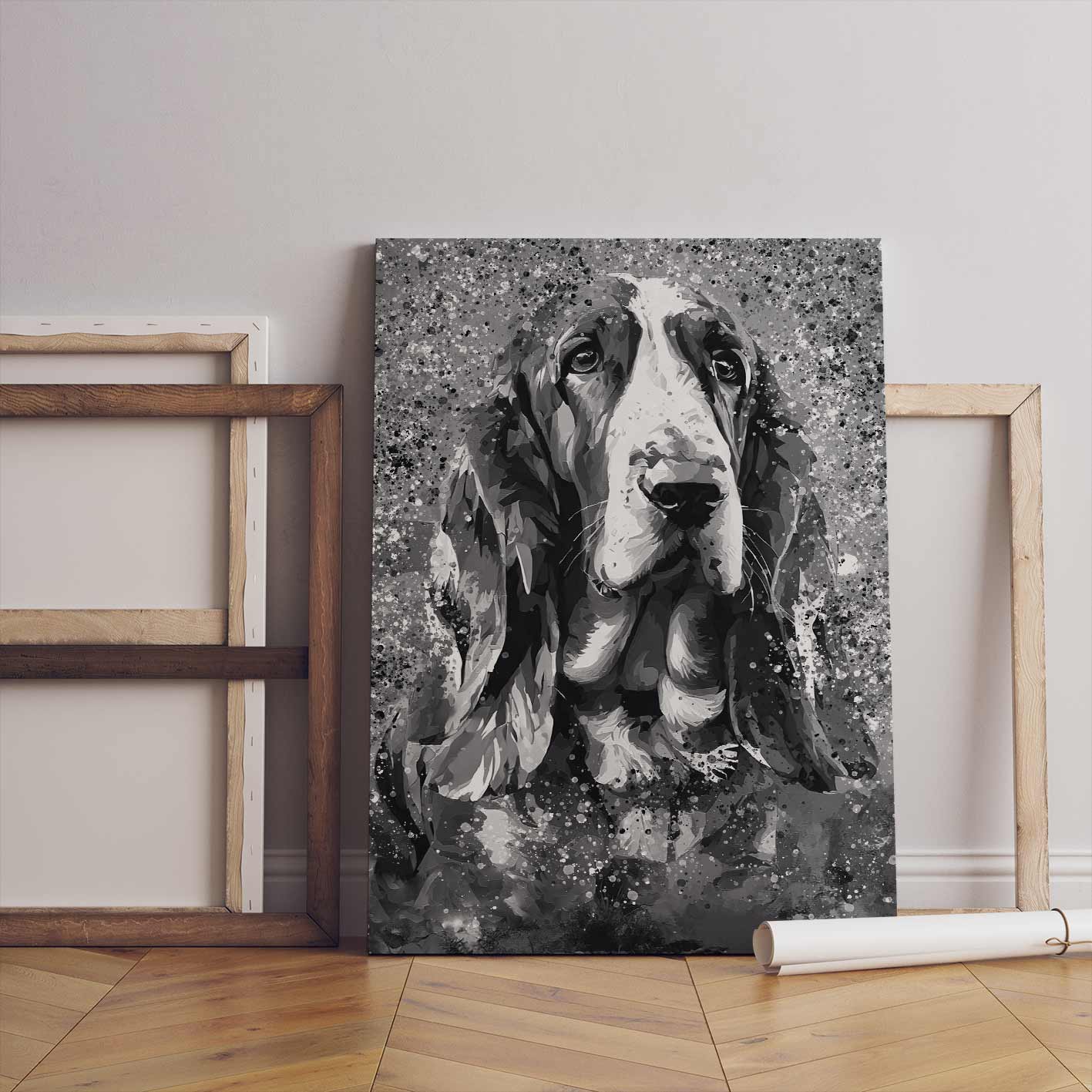 BLACK & WHITE BASSET