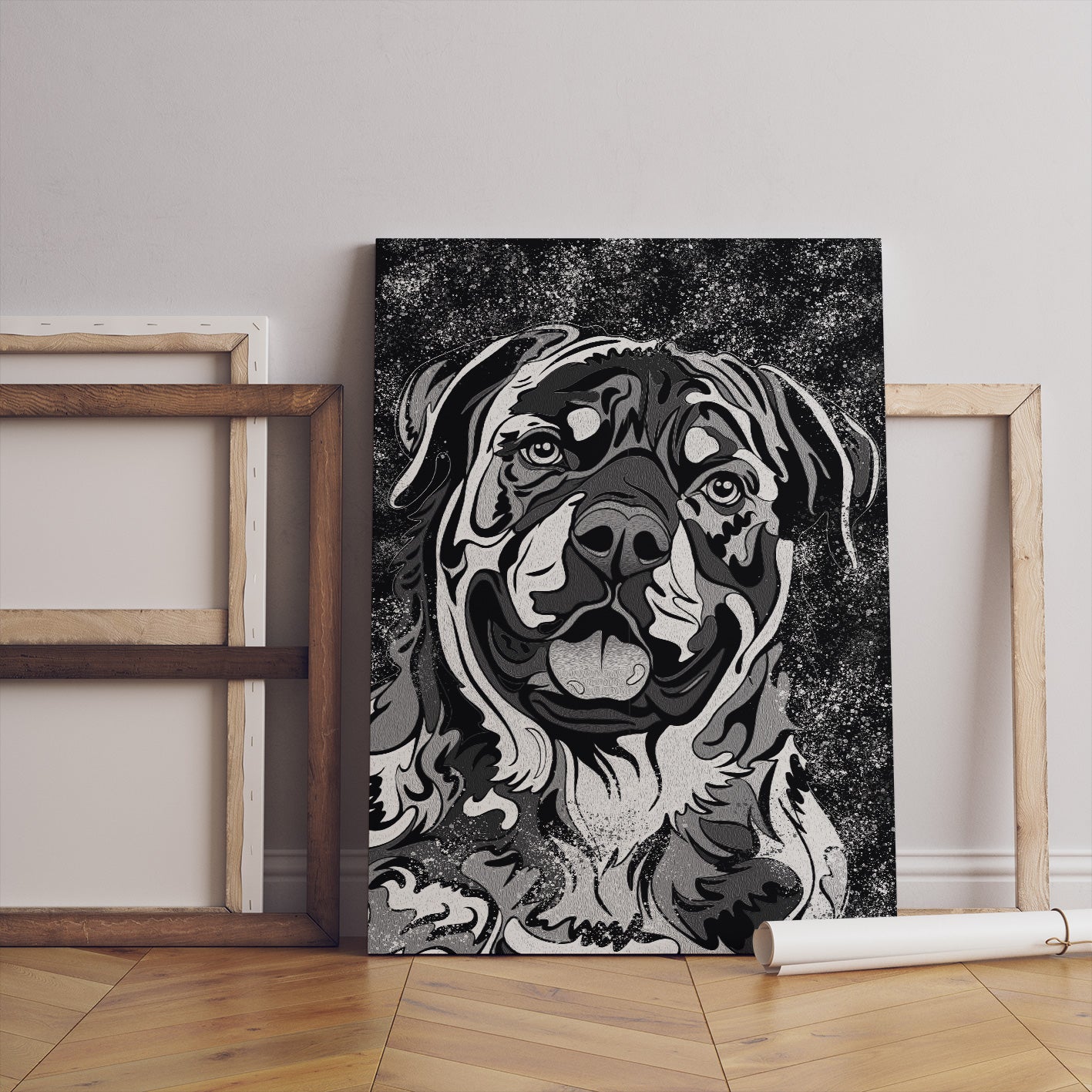 BLACK & WHITE ROTTWEILER